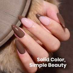Beetles Dark Brown gel polish cure results in a high-gloss finish