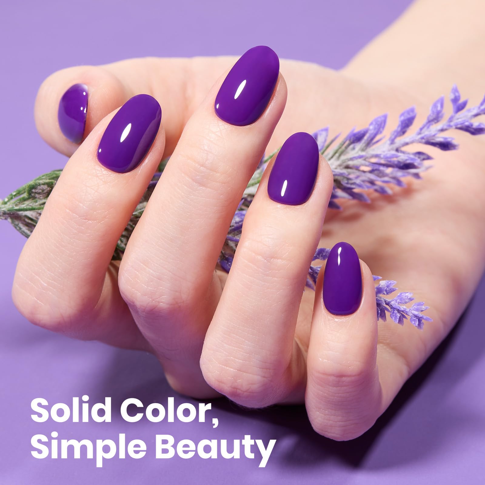Beetles Dark Purple Gel Polish under LED lamp for quick curing