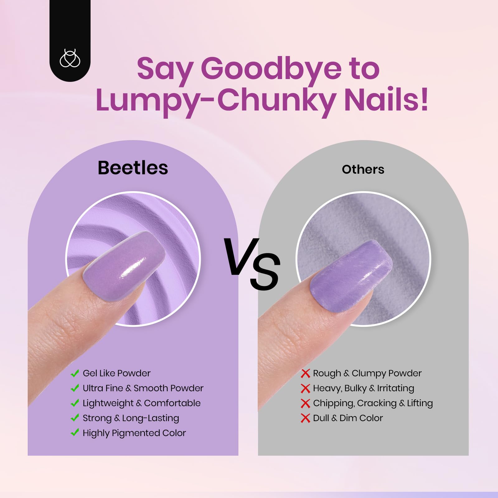 Beetles Dip Powder cuticle pusher and nail brush, precise manicures.