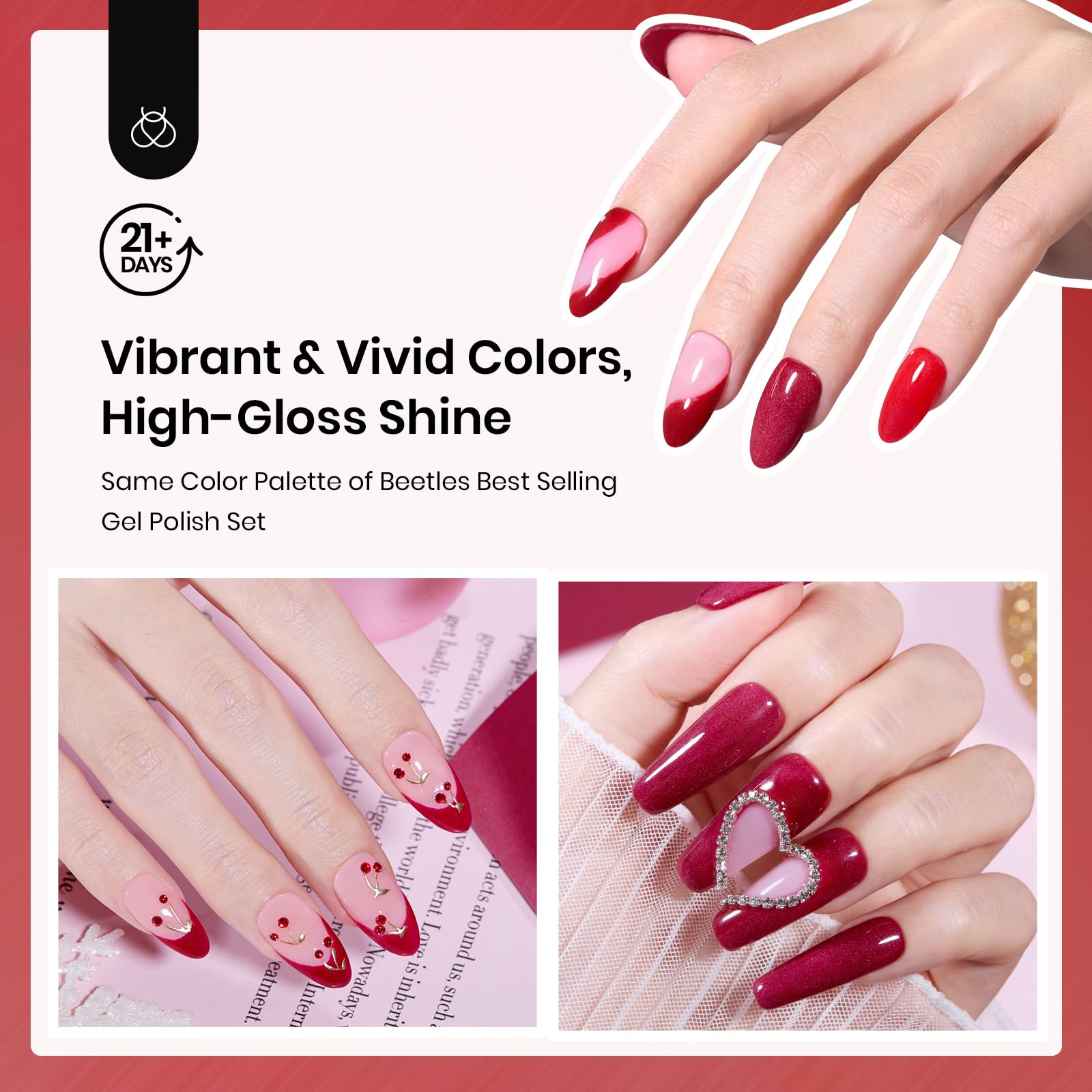 Beetles Dip Powder Kit long-lasting shine keeps nails glossy for weeks.