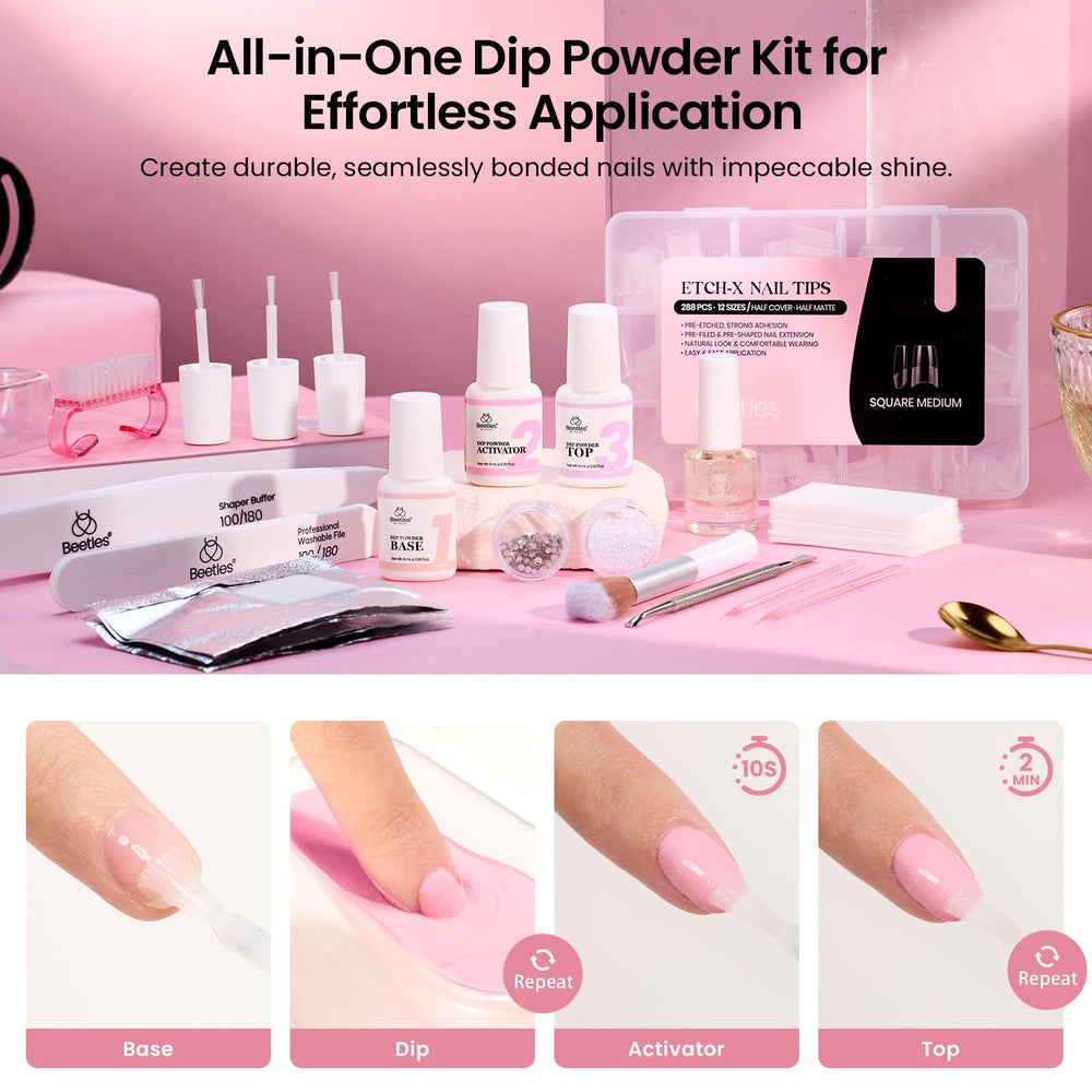 Beetles Dip Powder Nail File Buffer shapes and buffs nails.