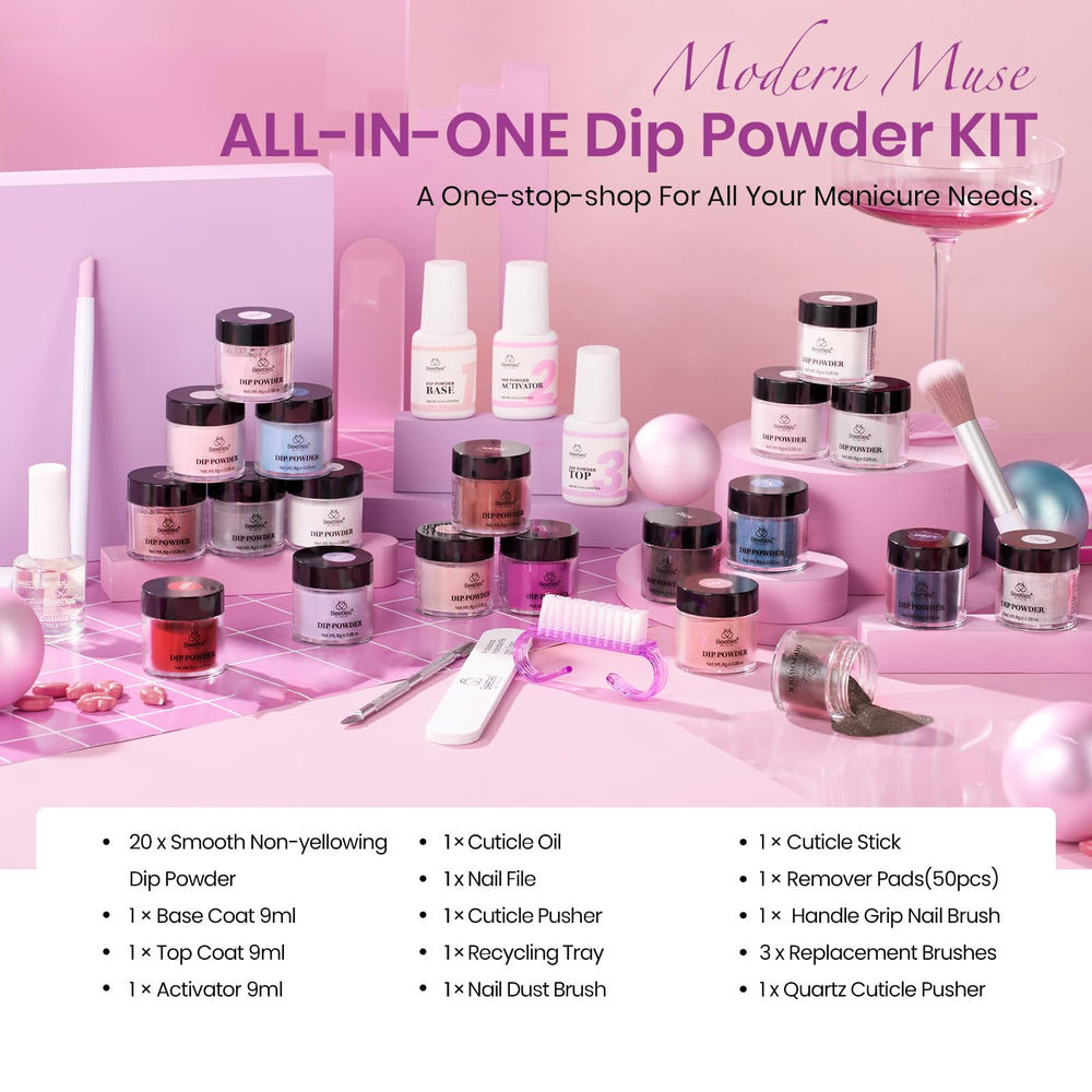 Beetles Dip Powder recycling tray and remover pads, clean application.