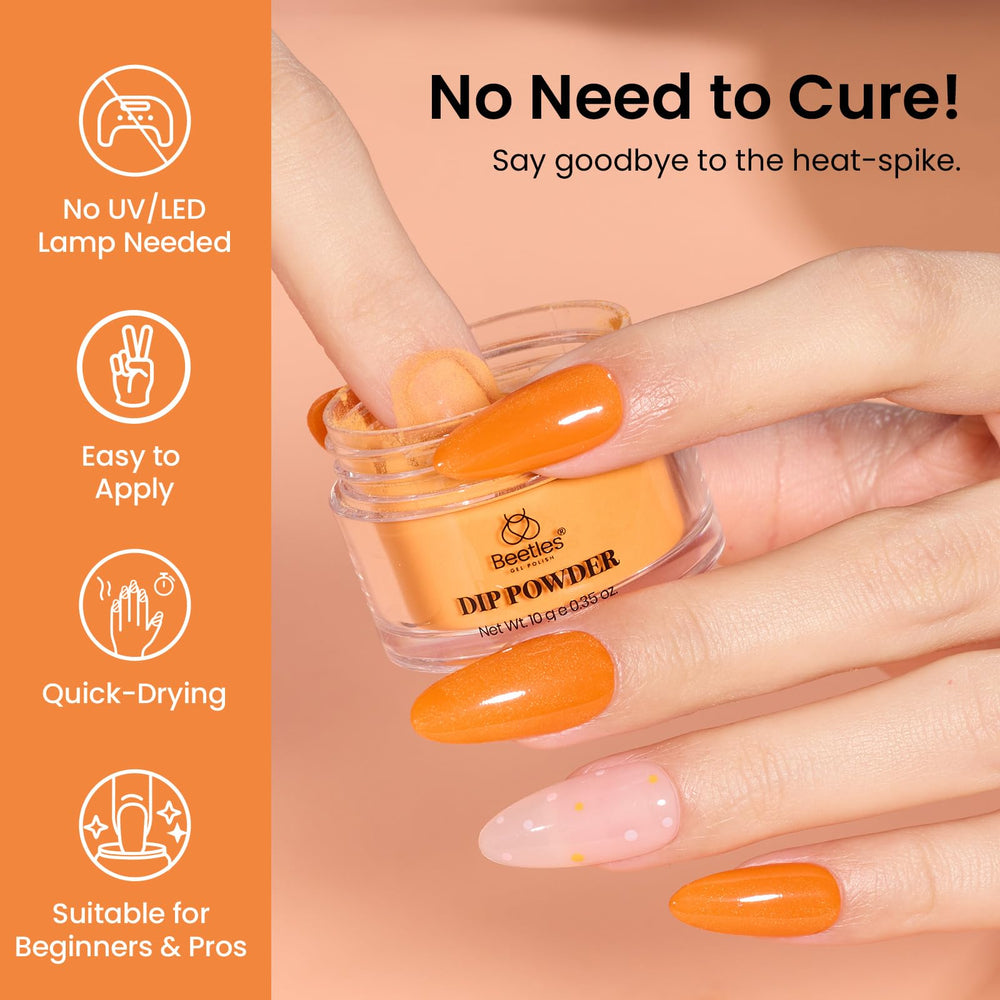Beetles Dip Powder Molten Sunset brown for natural-looking shine.