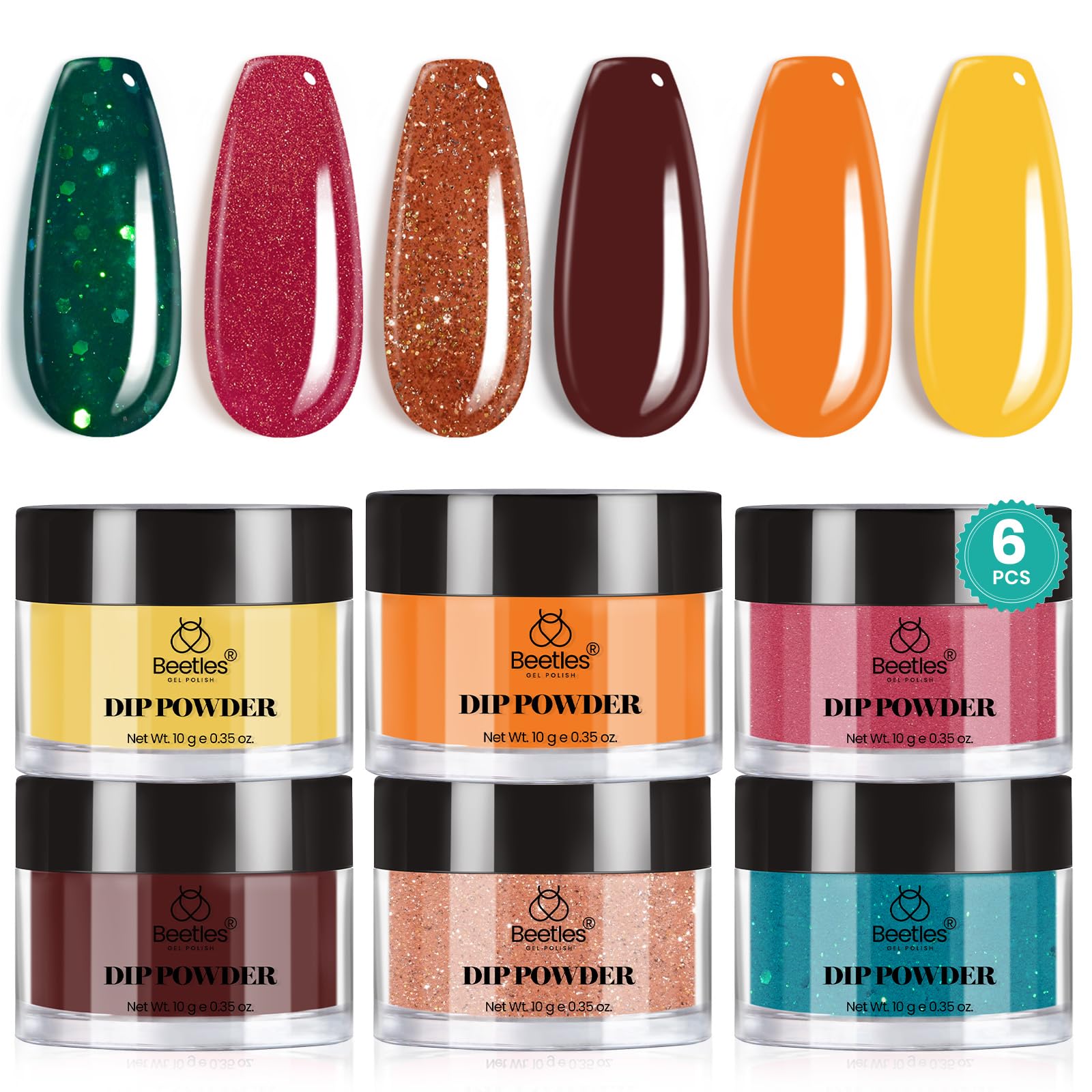 Beetles Dip Powder Molten Sunset orange for elegant at-home nails.