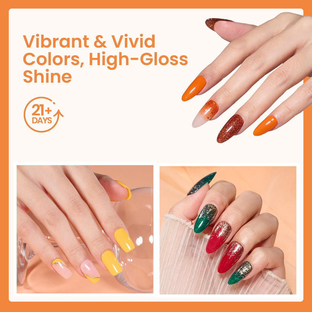 Beetles Dip Powder Molten Sunset yellow glitter for bright accents.