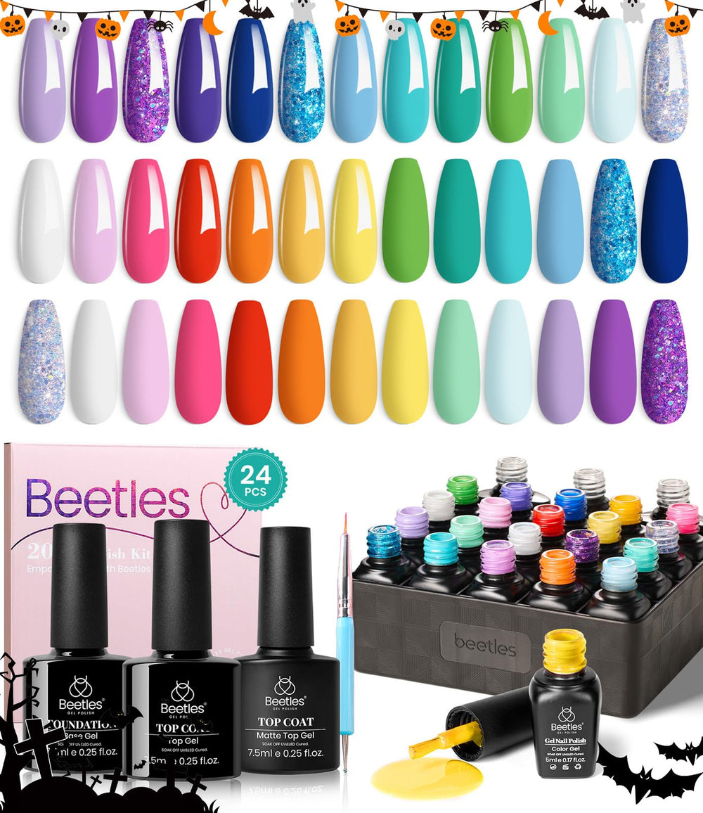 Beetles double-ended brush for precise gel color application.