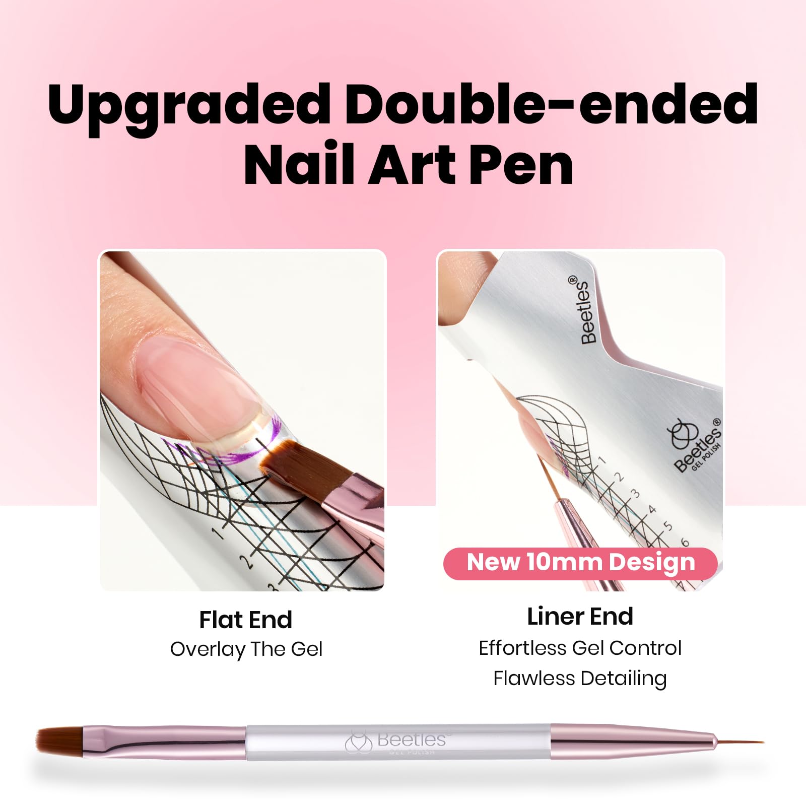 Beetles double-ended nail brush for precise sculpting.