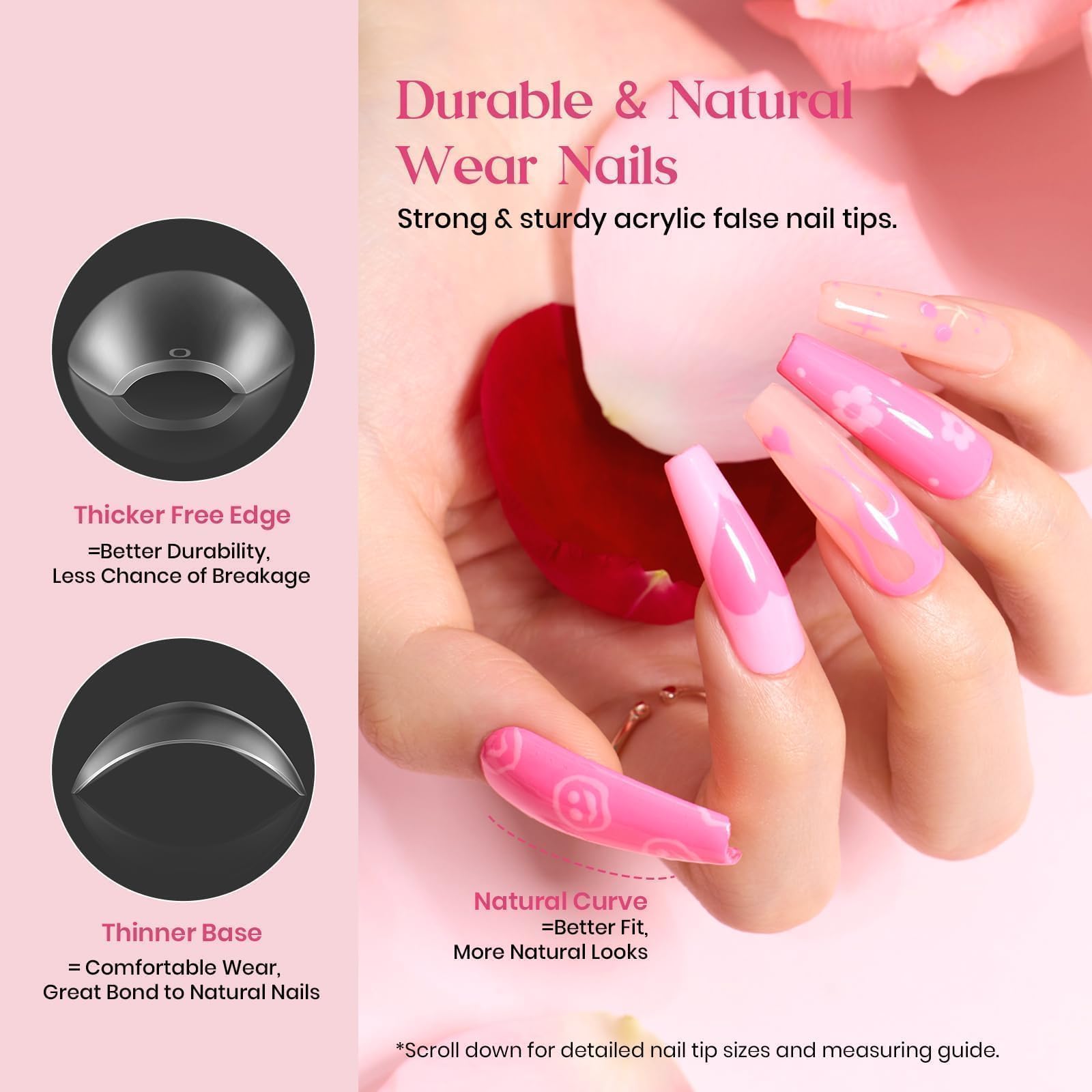 Beetles durable nail tips offer long wear for salon or home use.