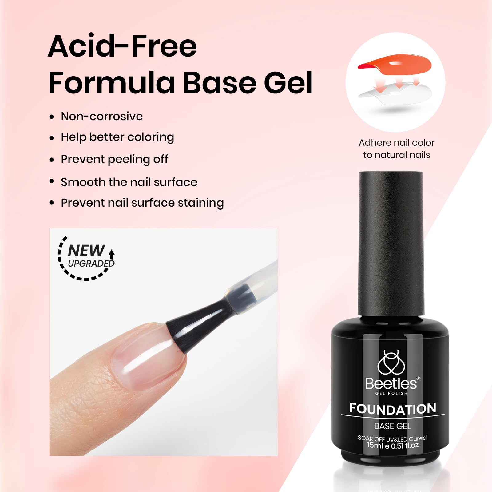 Beetles Easy Application with a soft brush enables quick gel nail art.