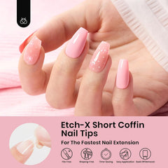 Beetles Etch-X coffin tips offer no shaping for easy application and better fit.