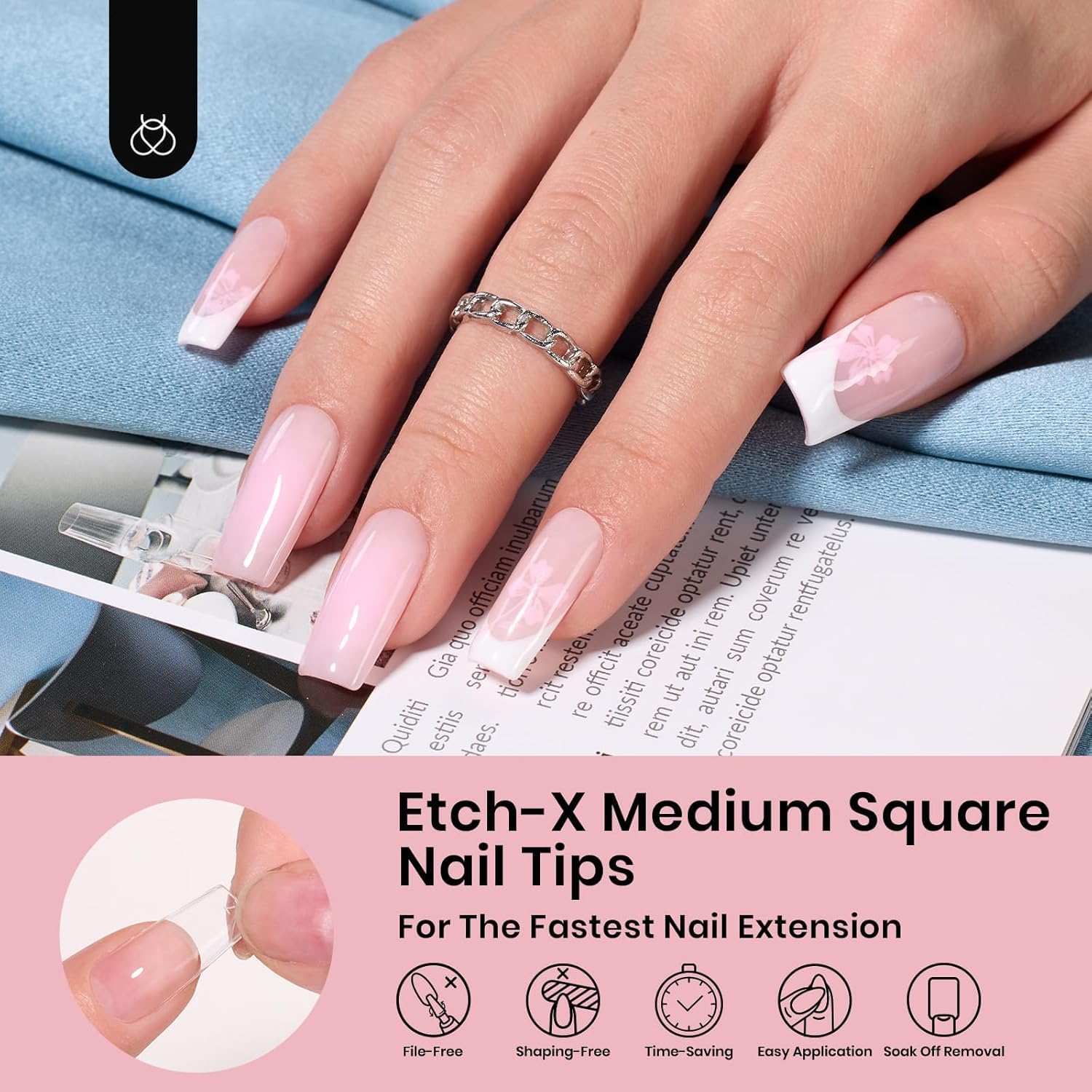 Beetles Etch-X full-cover tips ready for nail glue and extensions