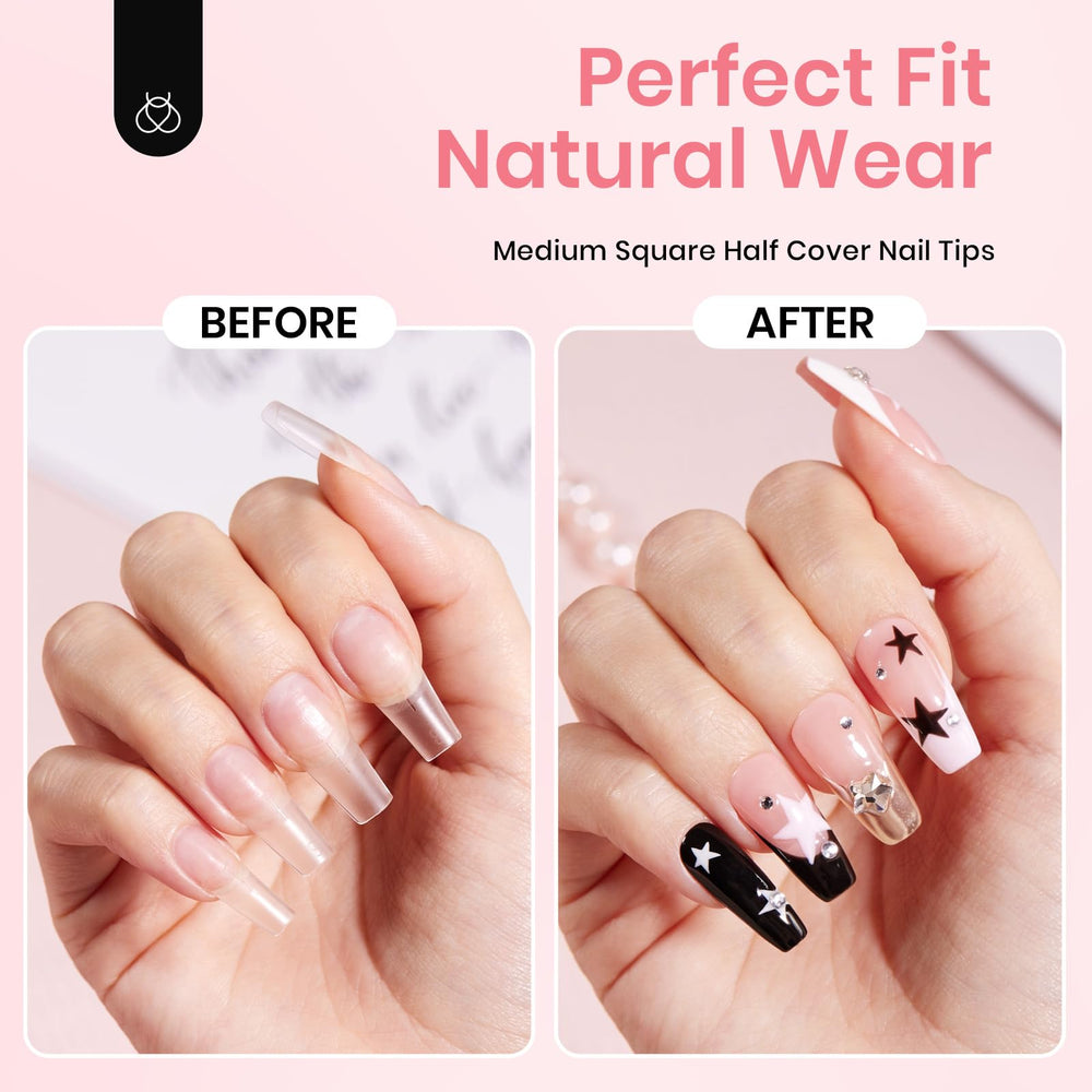 Beetles Etch-X half-cover tips with pre-etched finish for natural look