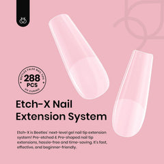 Beetles Etch-X half-matte finish nail tips for quick no-file applications