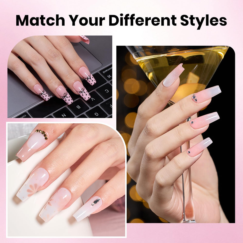 Beetles Gel Nail Kit Etch-X nail tips arranged in 12 sizes for easy DIY fit