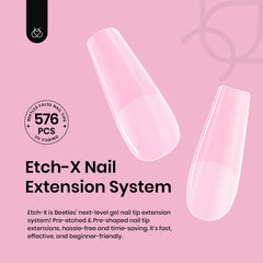 Beetles Etch X half-matte finish nail tips with natural look
