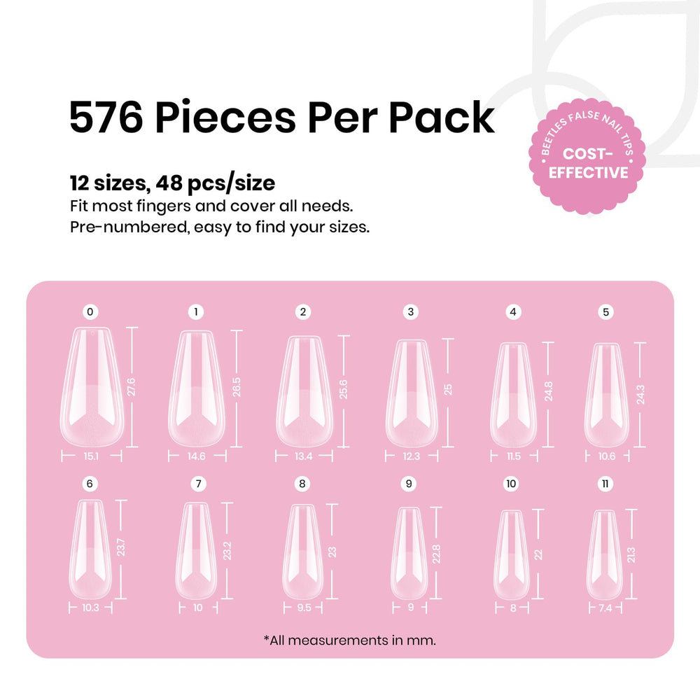 Beetles Etch X set includes 12 sizes for precise nail fit