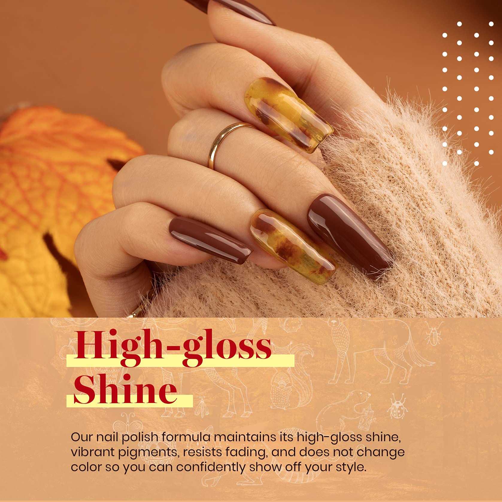 Beetles Fall Gel Nail Polish mocha swatch cozy layered looks