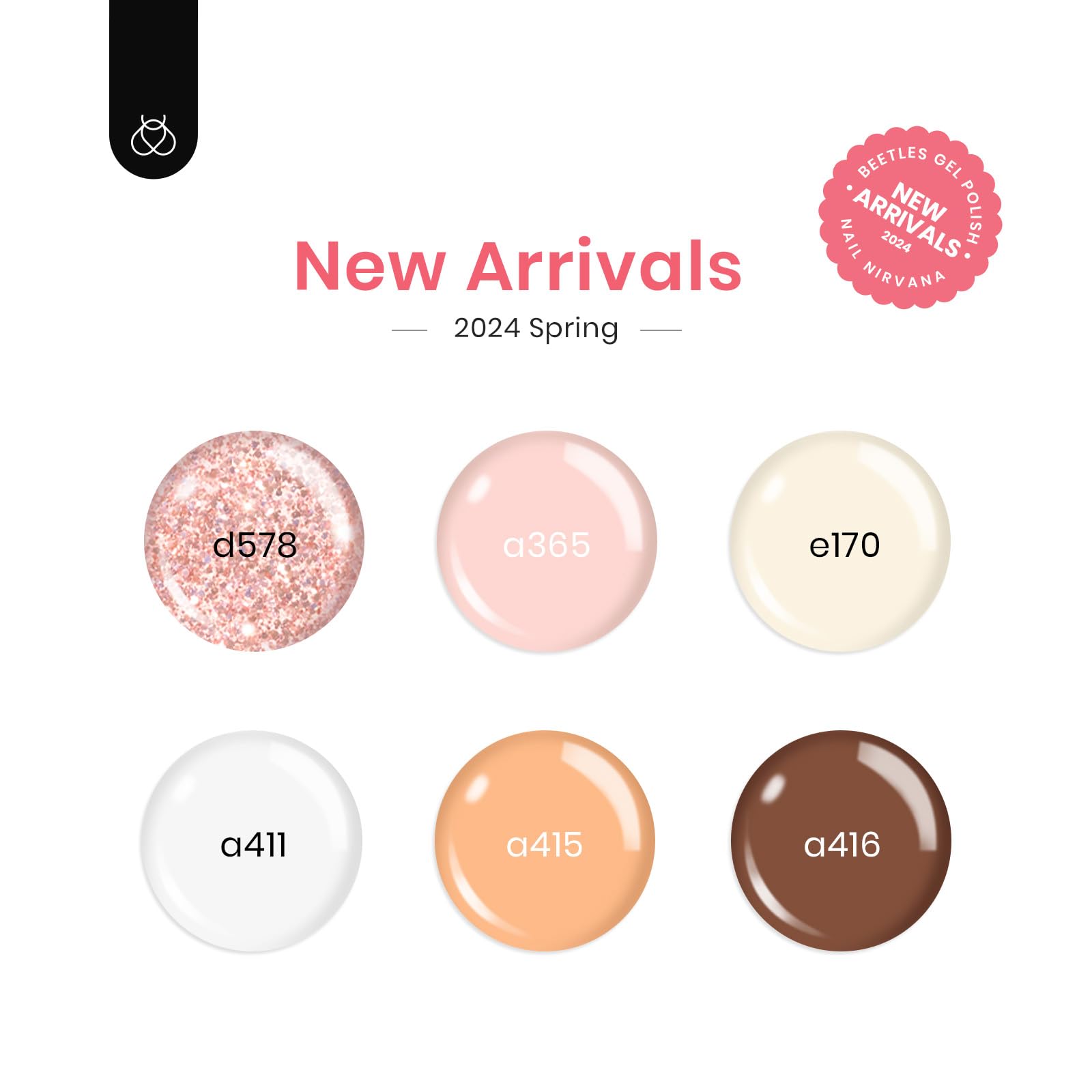 Beetles Fall Gel Nail Polish Set shade a415a pink nude with shimmer.