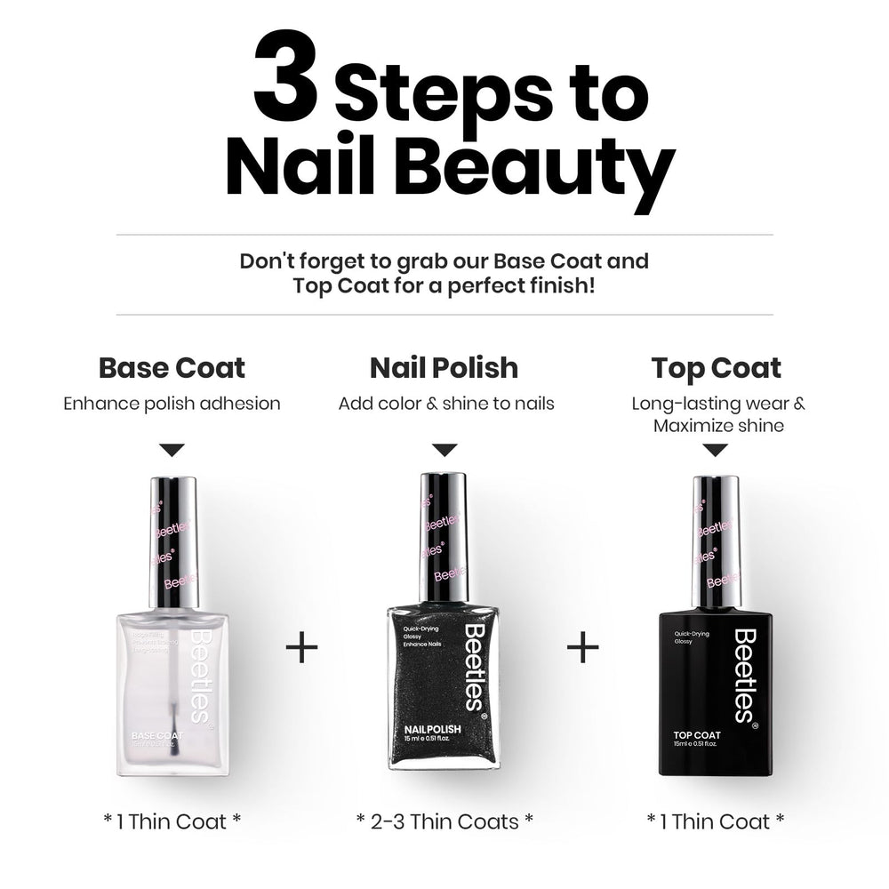 Beetles fast-drying polish dries in 1-2 minutes for quick manicures.