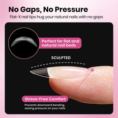 Beetles Flat-X Almond Tips anti-overflow design keeps glue contained and tidy