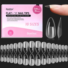 Beetles Flat-X Almond Tips close-up showing pre-etched surface for quick, clean application