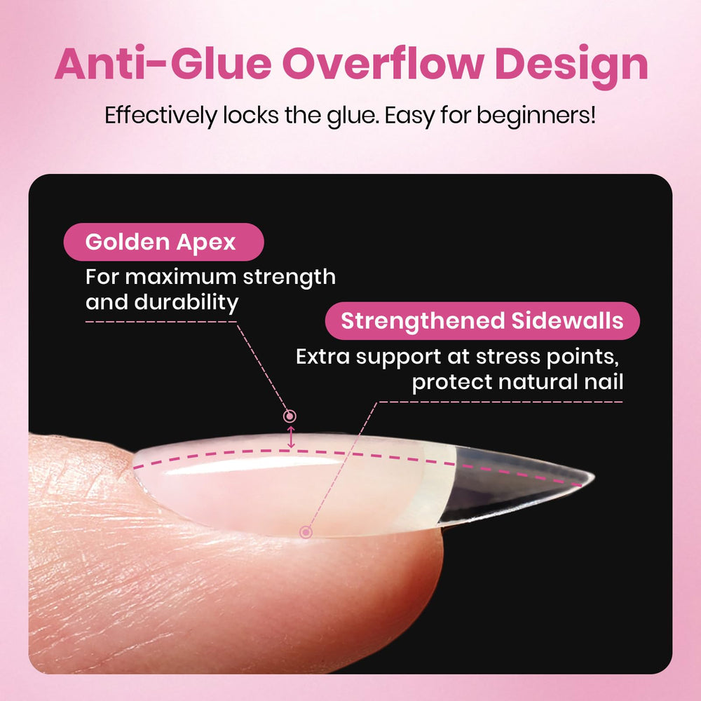 Beetles Flat-X Almond Tips easy DIY at home for quick nail extensions
