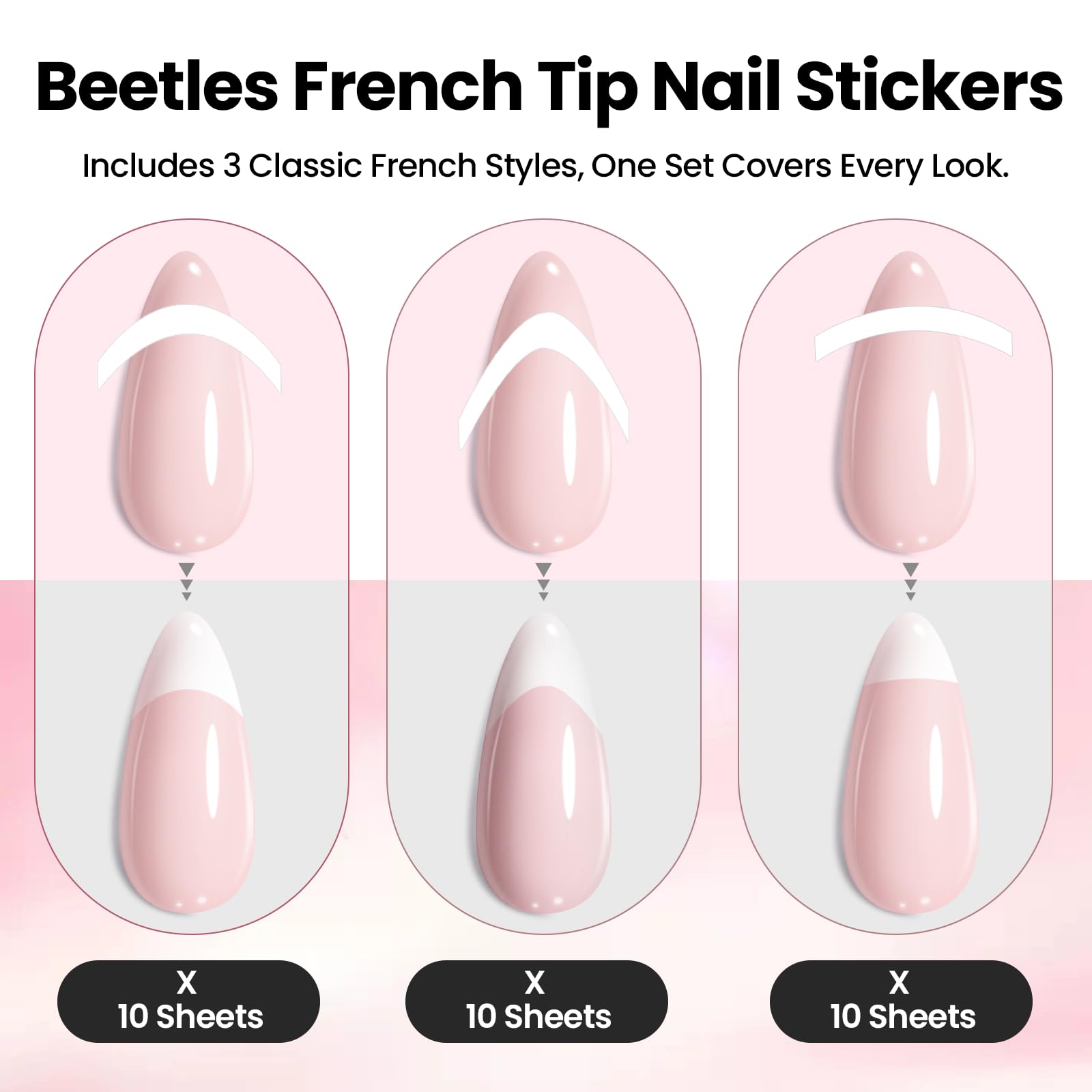 Beetles precision tweezers included with nail stickers