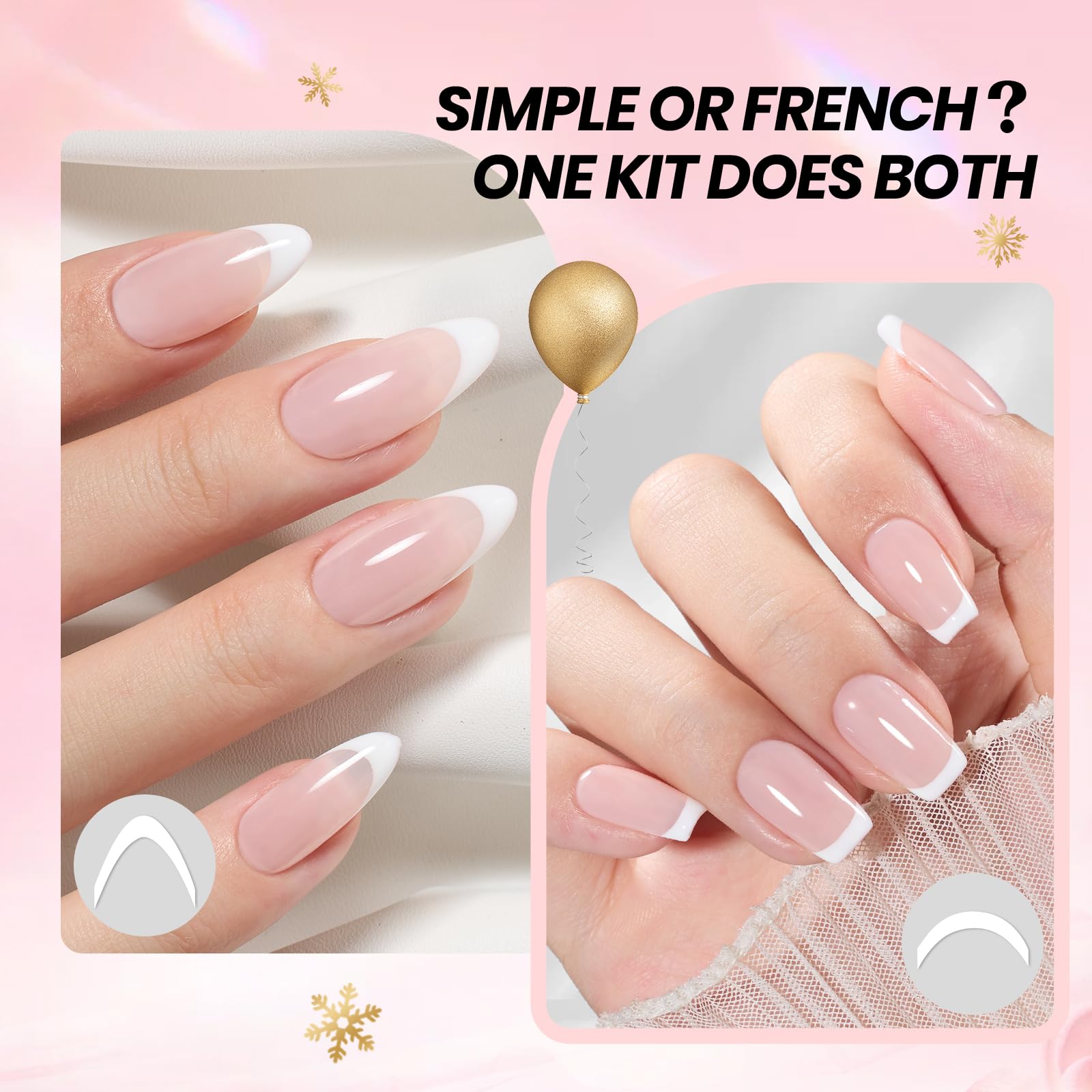 Beetles French Tip Gel Polish Set: crisp white for clean tips and a timeless manicure.