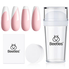 Beetles French Tip Stamp Kit with clear stamper for precise home nail art.