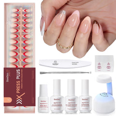 Beetles French Tips Kit open box, convenient DIY manicure setup for home use.