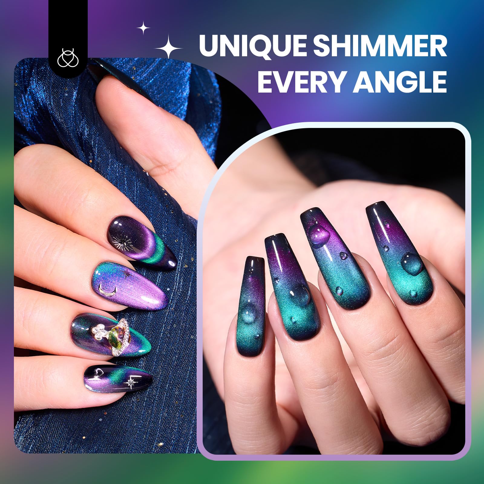 Beetles Galaxy Drift glitter finish adds shimmer and depth to nails.