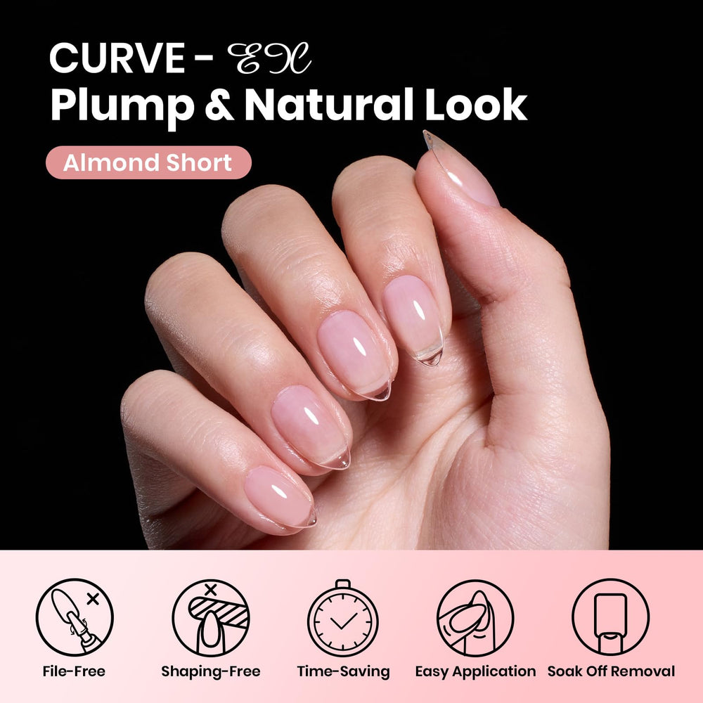 Beetles Curve-EX almond tips pre-etched for faster, cleaner application.