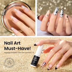 Beetles Gel Liner Black White Classic for bold outlines and chic contrast on gel nails.