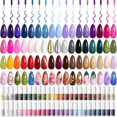 Beetles Gel Liner Set 32 color bottles display vibrant shades for versatile nail art ideas