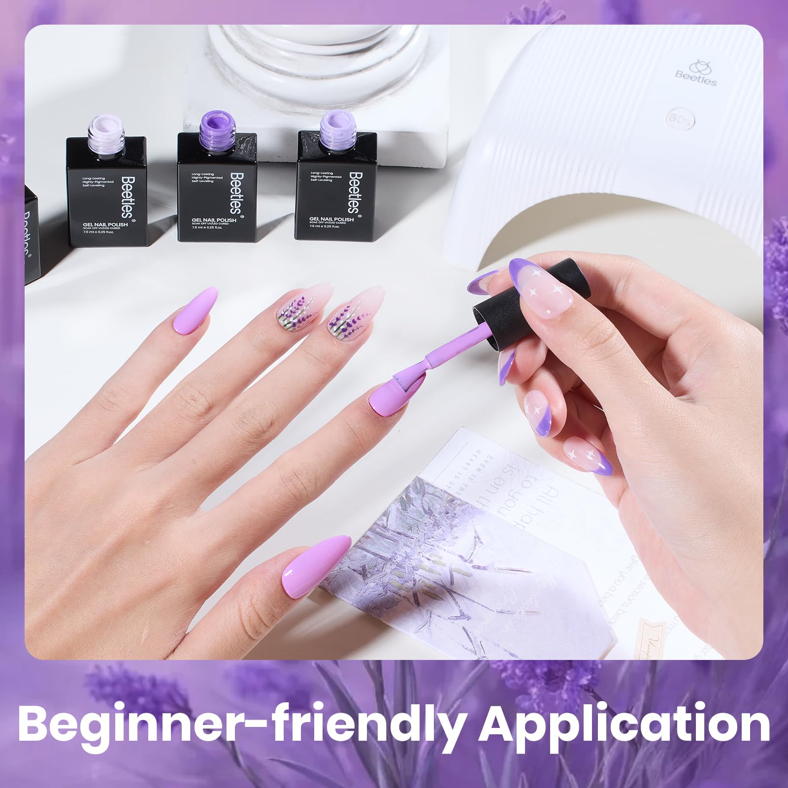 Beetles base coat top coat prep essential for lasting adhesion.