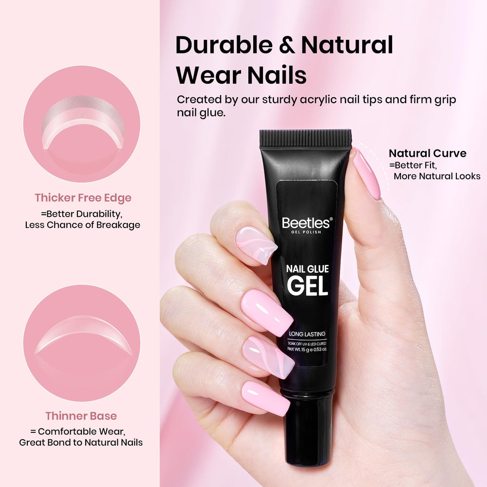 Beetles Gel Nail Kit 576-pcs tip set for precise size fit and strong tips.