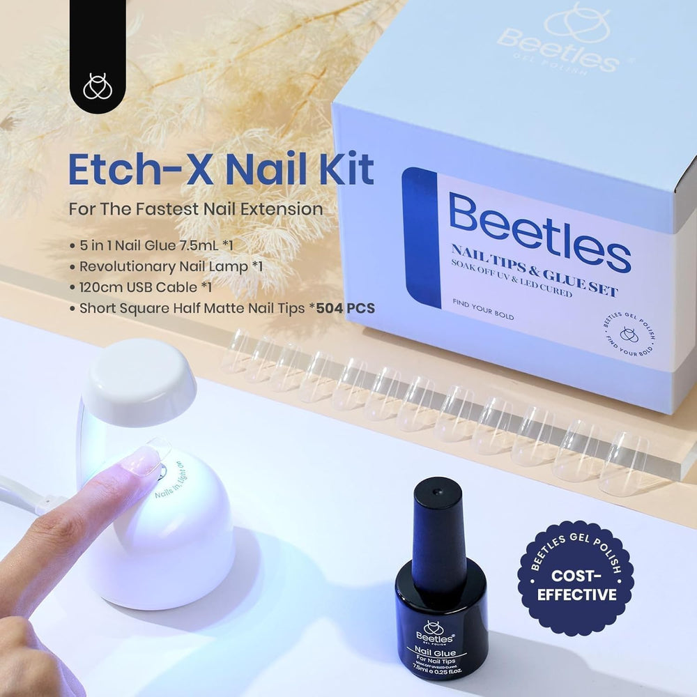 Beetles Gel Nail Kit compact UV-LED lamp for quick at-home curing.