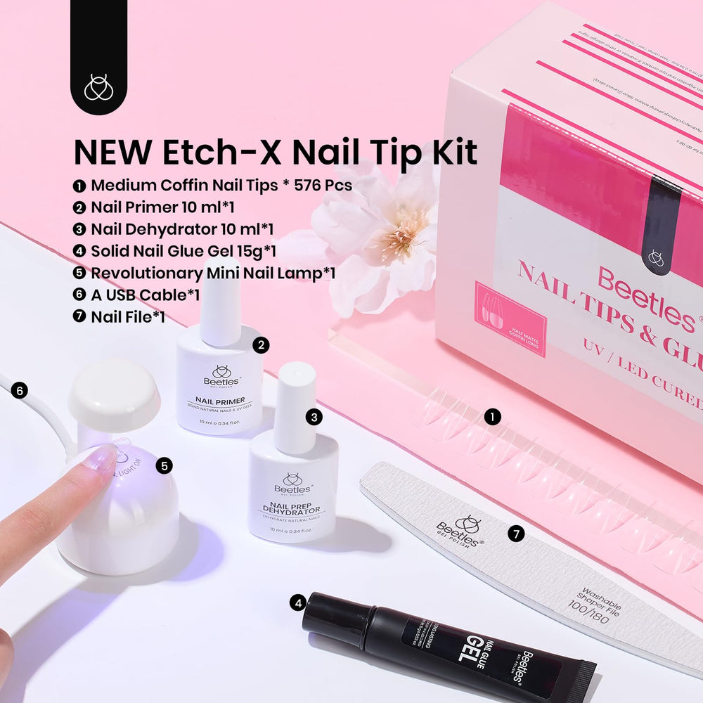Beetles Gel Nail Kit DIY hand demonstration for easy extensions.