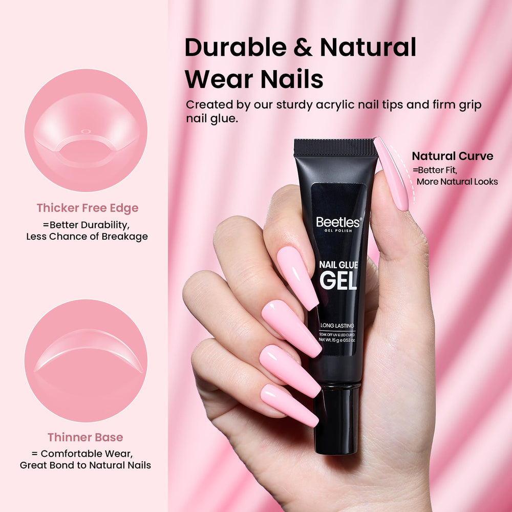 Beetles Half-matte long coffin tips reduce peeling
