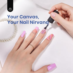 Beetles Gel Nail Kit half-matte short-square tip design for natural look.