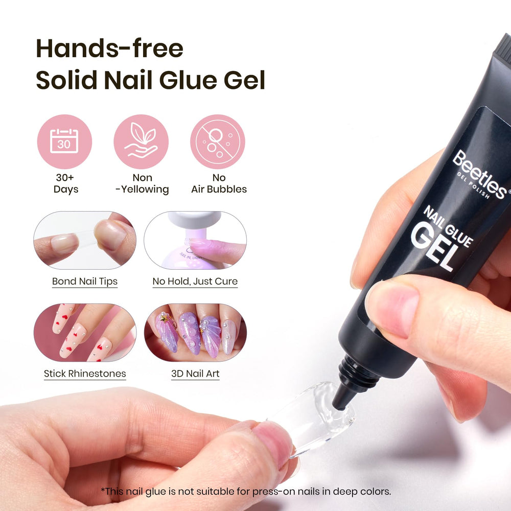 Beetles Gel Nail Kit half-matte tips providing better edge grip and natural look.