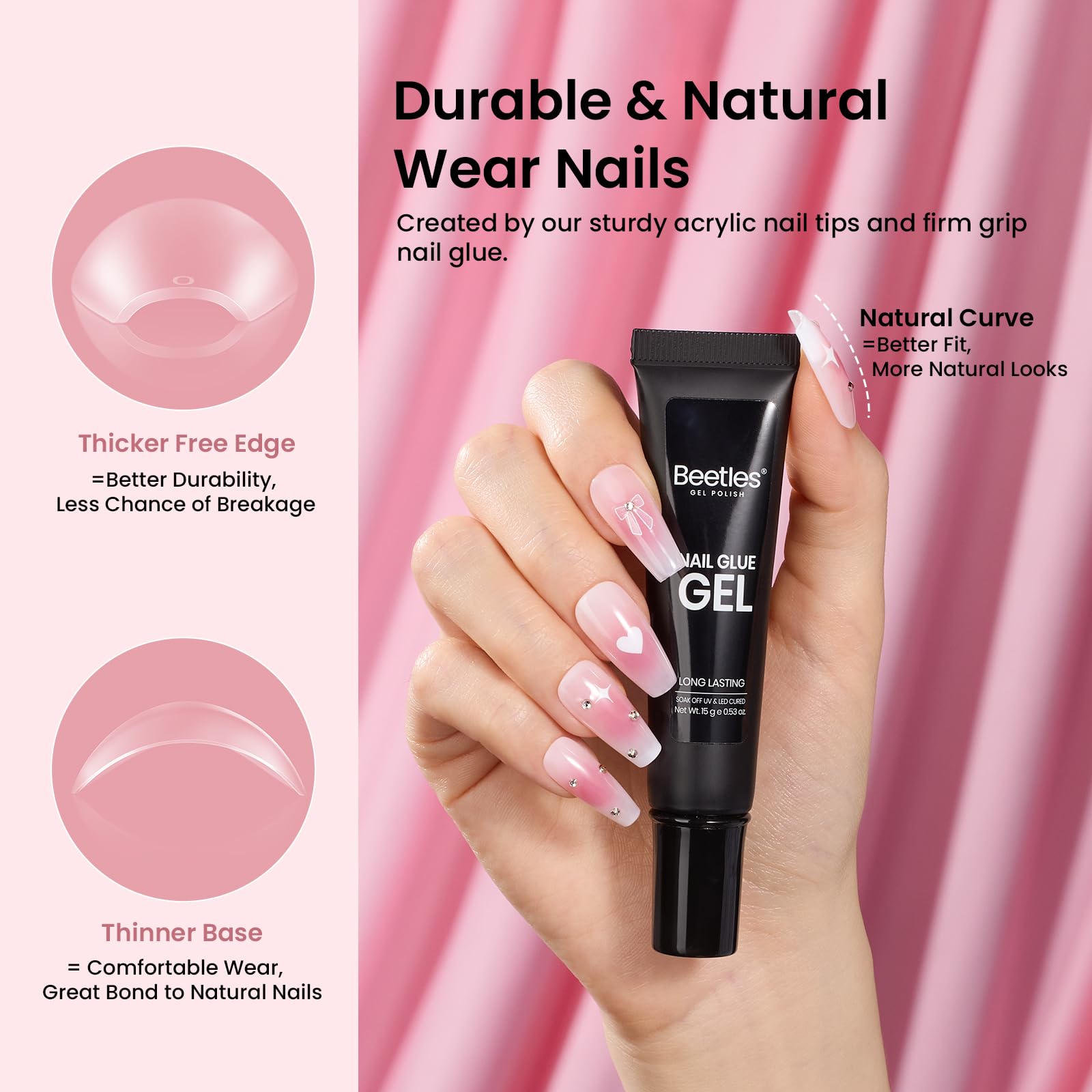 Beetles Gel Nail Kit mini UV lamp for quick at-home curing.