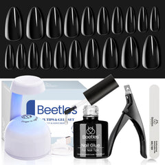 Beetles Gel Nail Kit with UV lamp for at-home extensions.