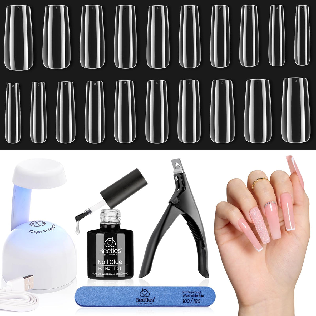 Beetles Gel Nail Kit UV LED lamp for fast at-home curing
