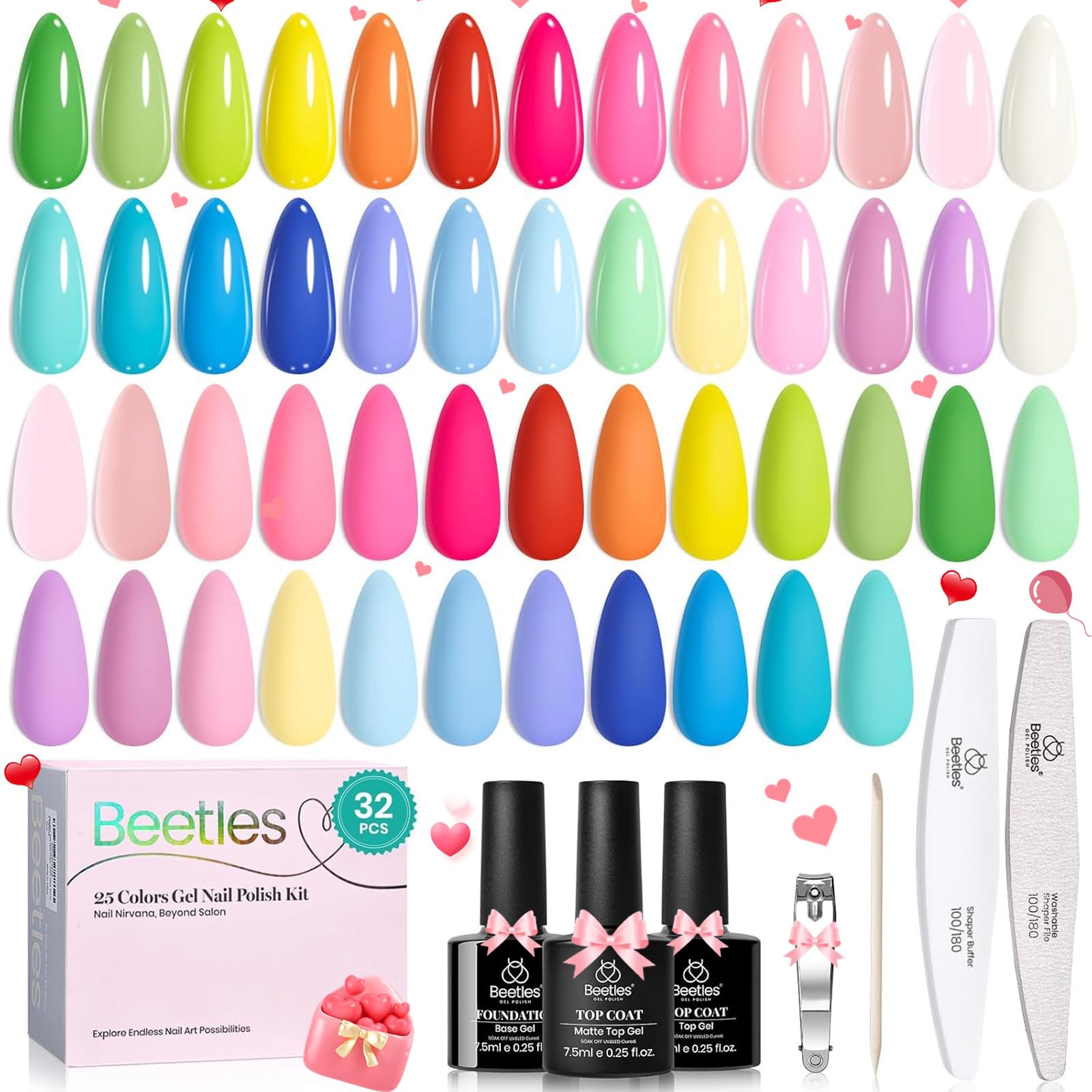Beetles Gel Polish 25 Colors palette for versatile at-home nail art