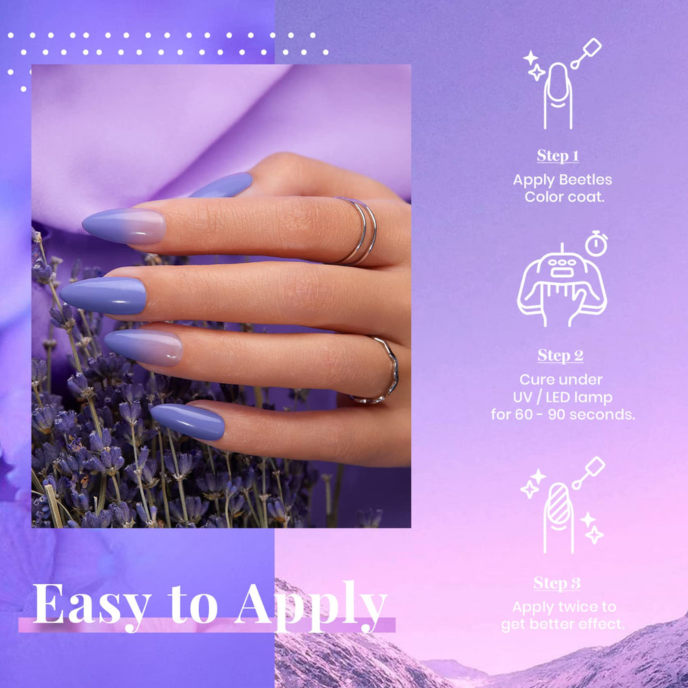 Beetles Gel Polish application step highlighting easy at-home manicure