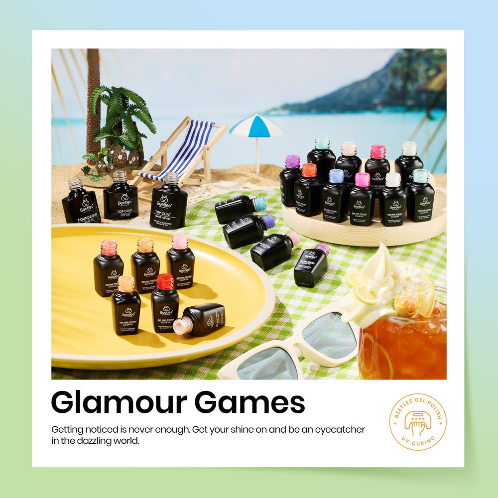 Beetles Gel Nail Polish bottle collection arranged for gifting and stacking