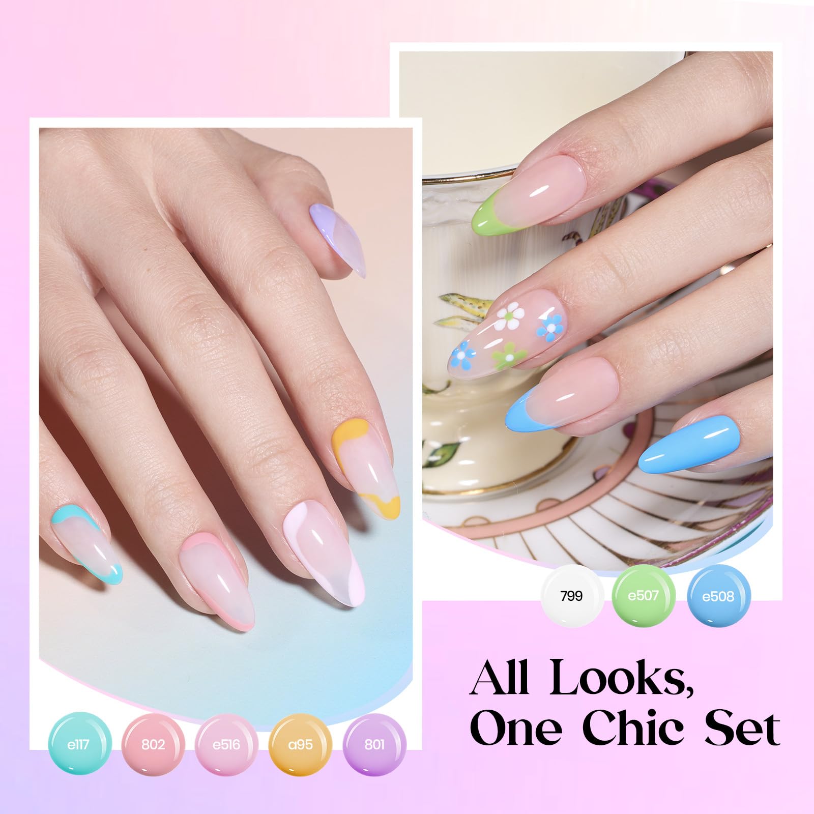 Beetles gel polish close-up bottle highlighting color variety and shine.