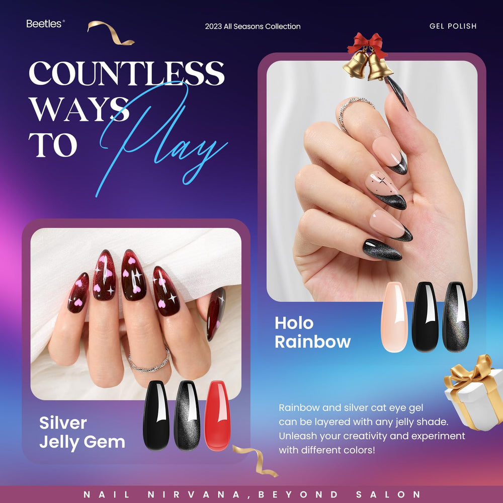Beetles glitter jelly colors ideal for eye-catching nail art