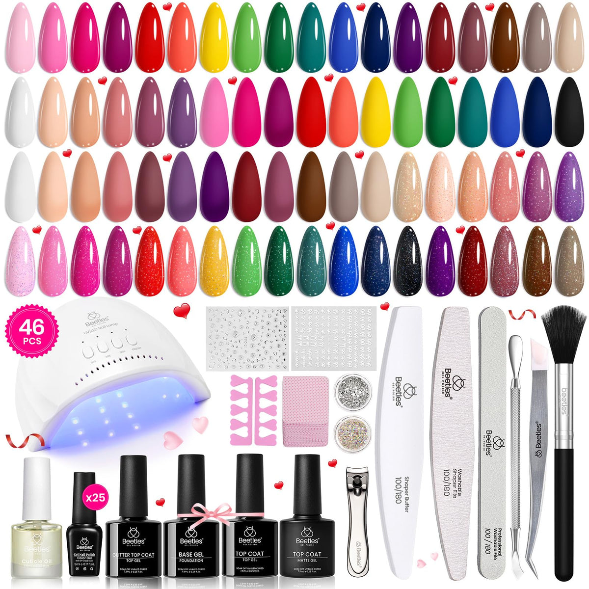 Beetles Gel Nail Polish Kit – 25-color collection for versatile at-home manicures